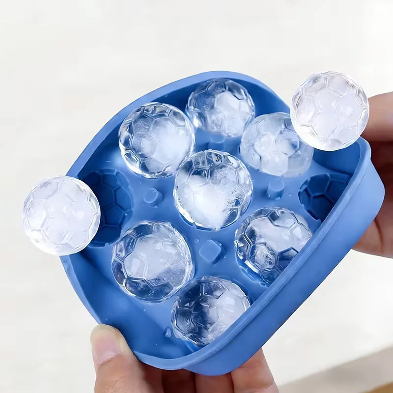 Ice Mold Sphere - แม่พิมพ์ซิลิโคนรูปทรงลูกฟุตบอล/ฮอกกี้น้ำแข็ง 9 หลุม ถอดออกง่าย ยืดหยุ่น ทนทาน