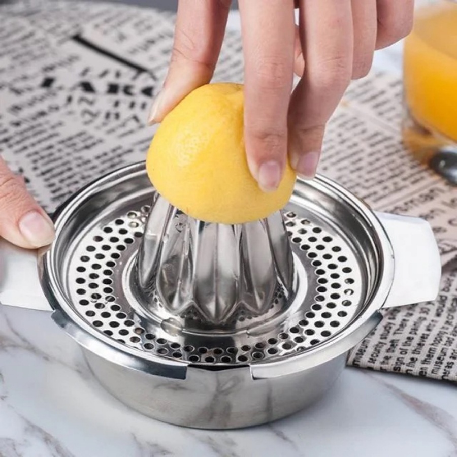 Citrus Juicer Bar - ที่คั้นน้ำผลไม้สแตนเลสแบบมือ สำหรับมะนาว ส้ม พร้อมถ้วยและตะแกรง สำหรับคั้นน้ำผลไม้สด