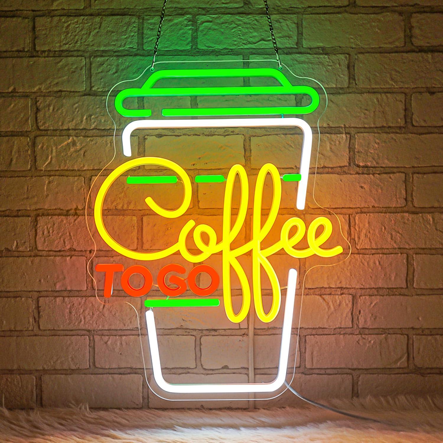 Home Bar And Restaurant - ป้ายไฟนีออนรูปกาแฟ ไฟ LED ปรับความสว่างได้ผ่าน USB สำหรับสถานีกาแฟ