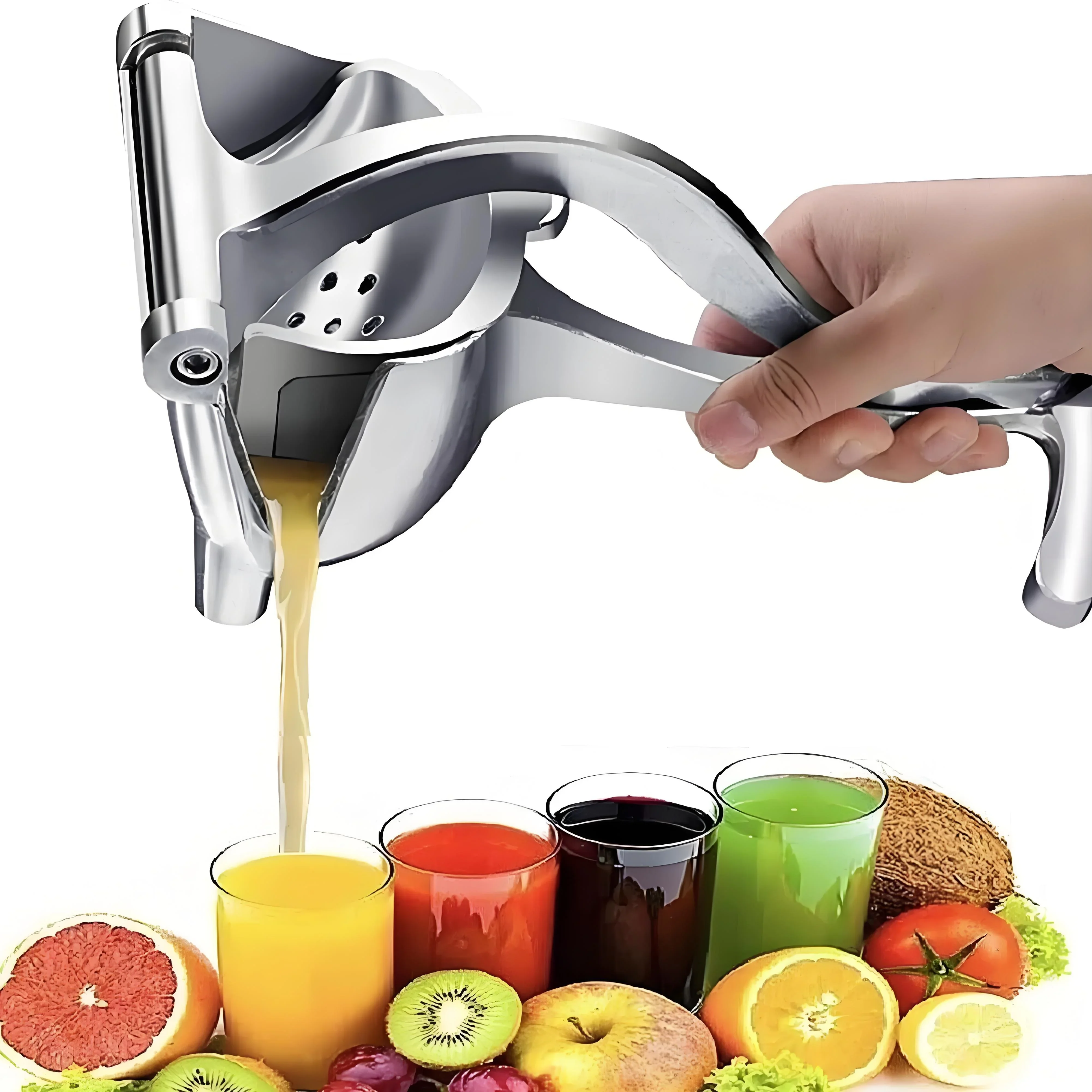 Citrus Juicer Bar - เครื่องคั้นน้ำมะนาวแบบมือหมุน 3-in-1 สำหรับงานหนัก – เครื่องคั้นน้ำผลไม้ส้มแบบกดหลายครั้ง สำหรับใช้ในครัวและบาร์เทนเดอริ่ง