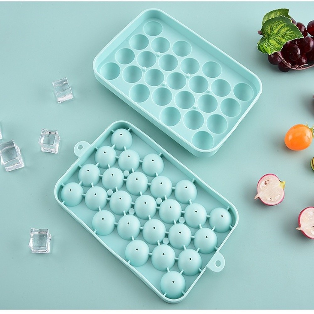 Ice Mold Sphere - แม่พิมพ์ซิลิโคนรูปองุ่น 25 ช่อง รูปทรงกลม สำหรับทำสบู่แฮนด์เมด แม่พิมพ์น้ำแข็งแบบยืดหยุ่น
