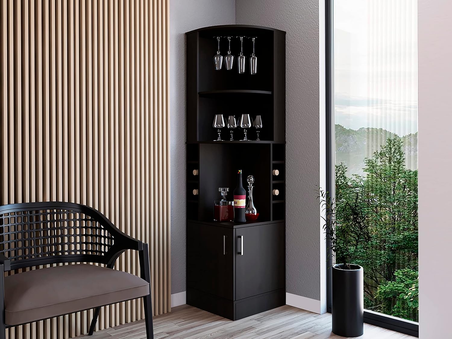 ตู้บาร์เข้ามุมพร้อมชั้นวาง 2 ช - Home Bar Shelves บทวิจารณ์และราคา
