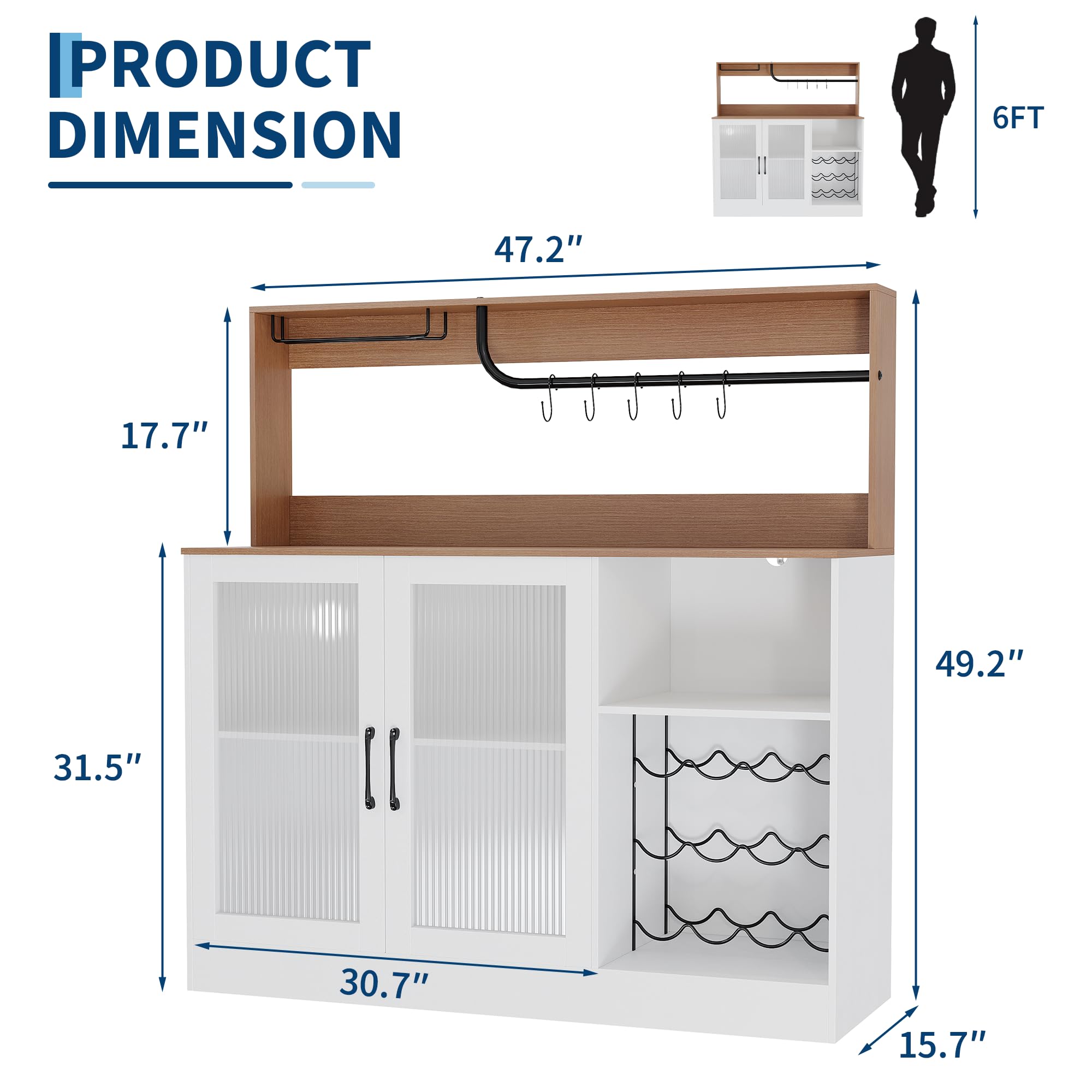 ตู้เก็บไวน์พร้อมไฟ LED, ที่วาง - Home Bar Shelves บทวิจารณ์และราคา