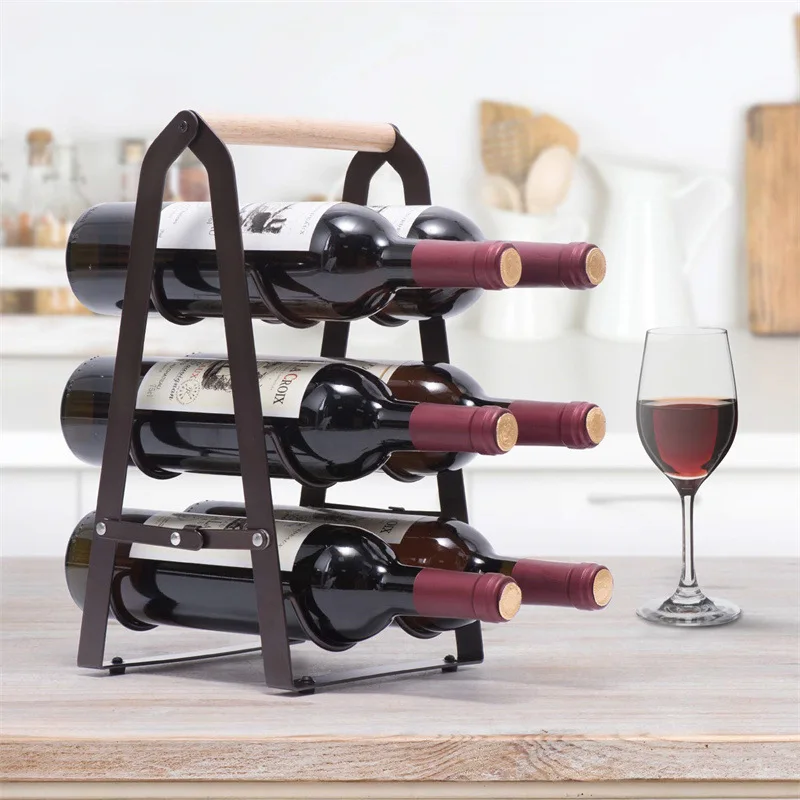 ชั้นวางขวดไวน์แบบพับได้ 6 ขวด  - Home Bar Shelves บทวิจารณ์และราคา
