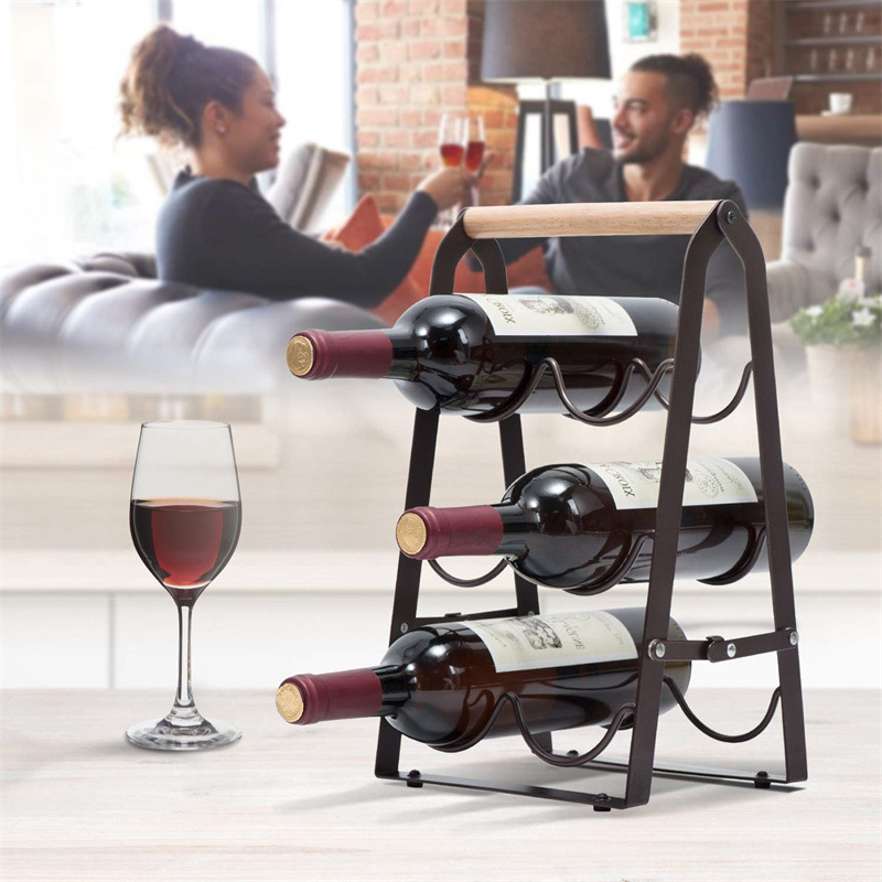 ชั้นวางขวดไวน์แบบพับได้ 6 ขวด  - Home Bar Shelves บทวิจารณ์และราคา