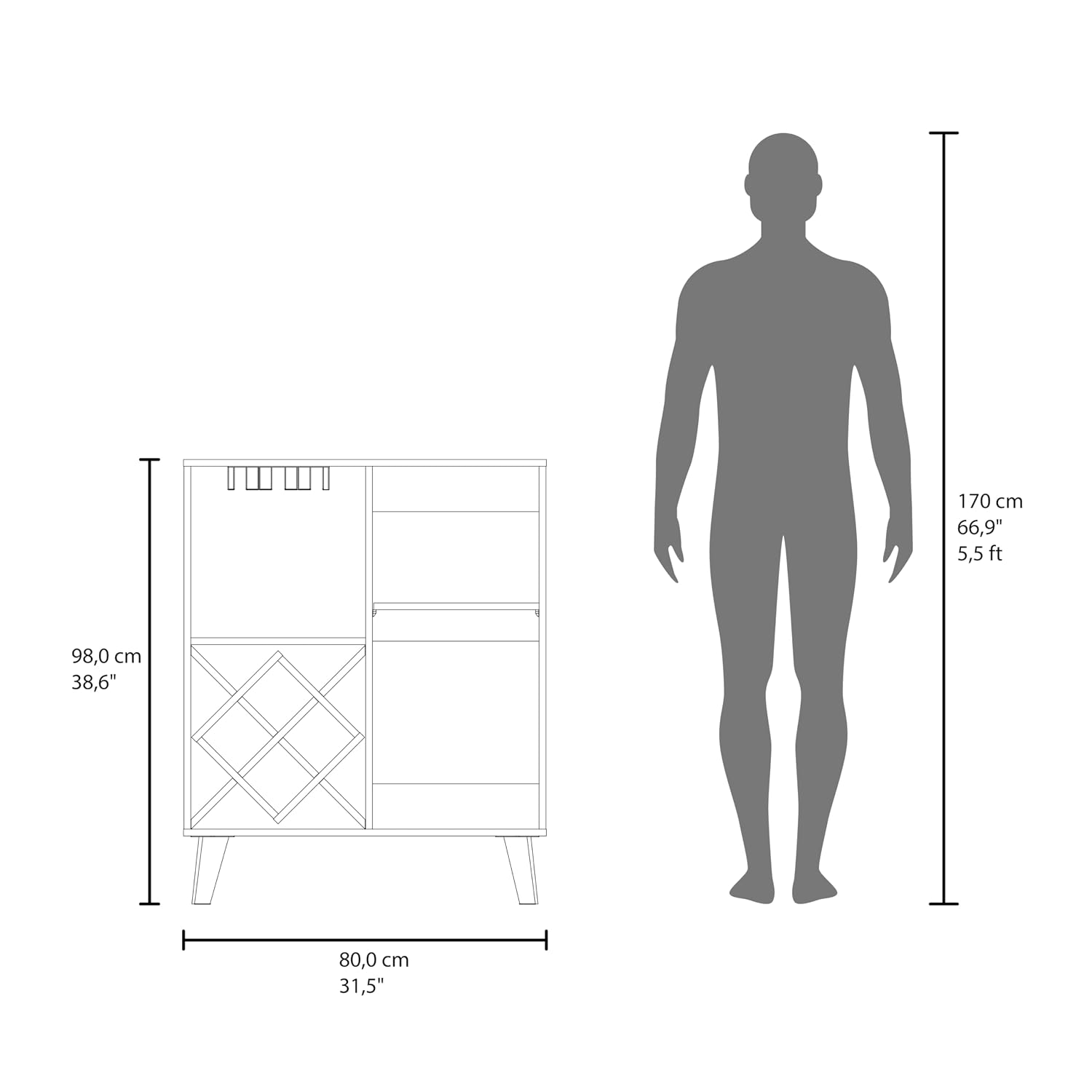 ตู้บาร์ไม้โอ๊คสีน้ำเงิน 4 ชั้น - Home Bar Shelves บทวิจารณ์และราคา